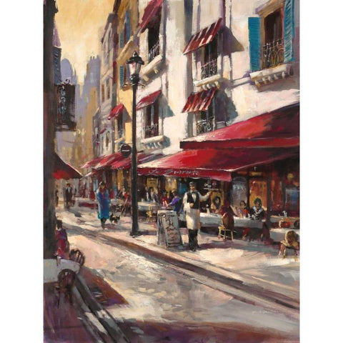 Cafe Toulouse Black Modern Wood Framed Art Print by Heighton, Brent