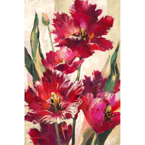 Jubilant Tulips Black Modern Wood Framed Art Print by Heighton, Brent