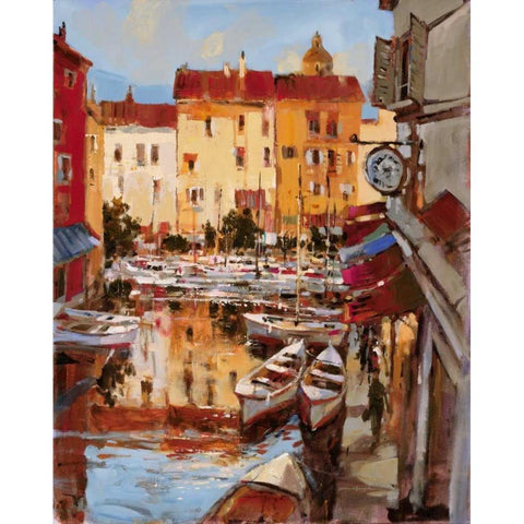 Mediterranean Seaside Holiday 2 Black Modern Wood Framed Art Print by Heighton, Brent