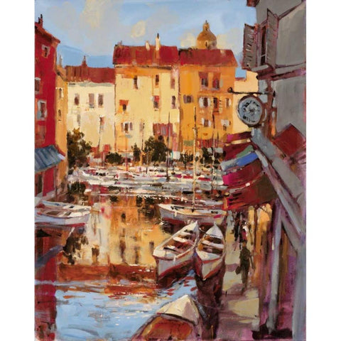 Mediterranean Seaside Holiday 2 White Modern Wood Framed Art Print by Heighton, Brent