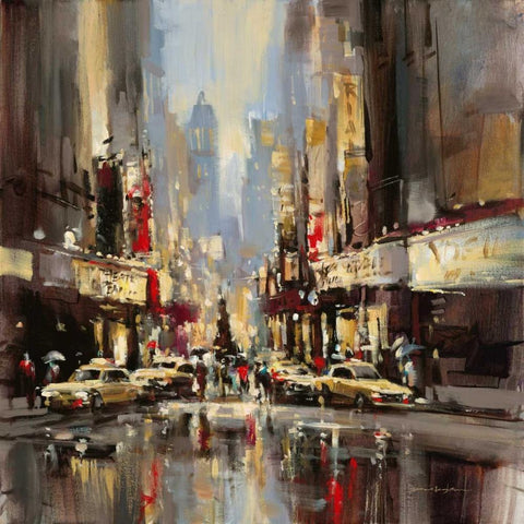 City Impression Black Modern Wood Framed Art Print with Double Matting by Heighton, Brent