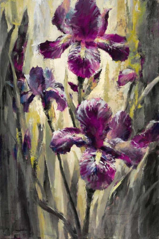 Ambient Iris 2 White Modern Wood Framed Art Print with Double Matting by Heighton, Brent