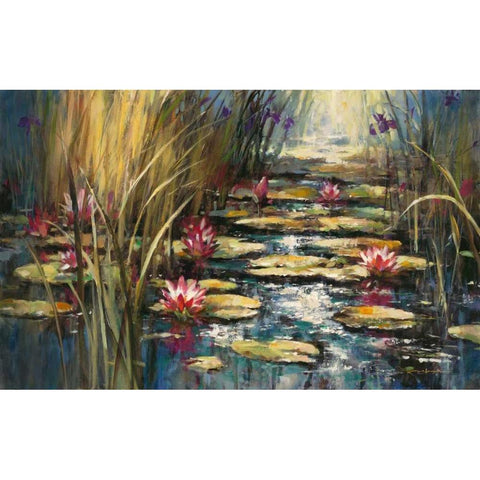 Impressionists Pond Gold Ornate Wood Framed Art Print with Double Matting by Heighton, Brent