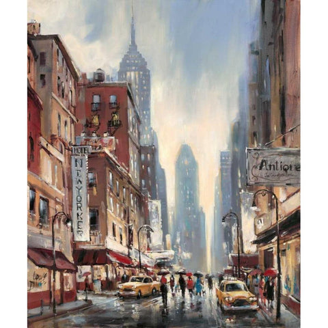 Eighth Avenue Black Modern Wood Framed Art Print with Double Matting by Heighton, Brent