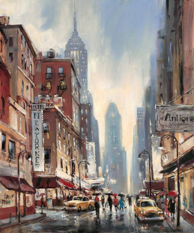 Eighth Avenue White Modern Wood Framed Art Print with Double Matting by Heighton, Brent