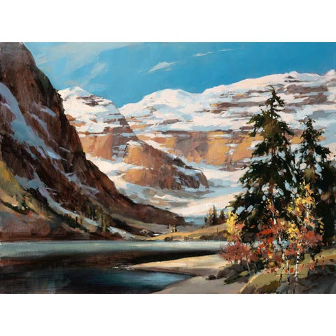 Mountain View Gold Ornate Wood Framed Art Print with Double Matting by Heighton, Brent