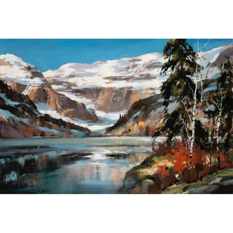 Lake View Black Modern Wood Framed Art Print with Double Matting by Heighton, Brent