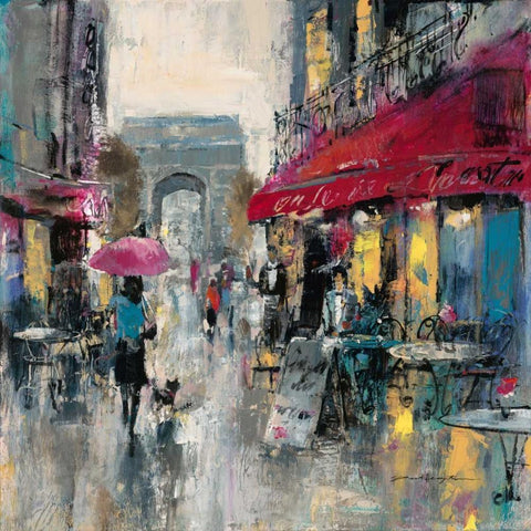 Paris Modern 1 Black Modern Wood Framed Art Print with Double Matting by Heighton, Brent