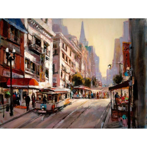 Powell Mason Line White Modern Wood Framed Art Print by Heighton, Brent