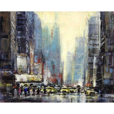 Street Level Black Modern Wood Framed Art Print with Double Matting by Heighton, Brent