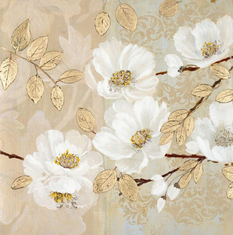 Guilded Glow White Modern Wood Framed Art Print with Double Matting by Theodosiou, Matina