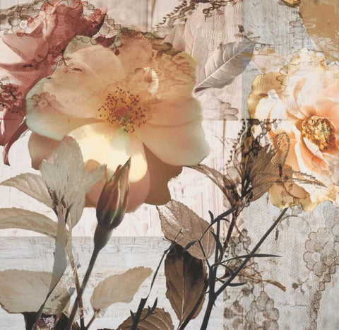 Blooming Days White Modern Wood Framed Art Print with Double Matting by Theodosiou, Matina