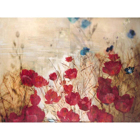 Tulip Garden Gold Ornate Wood Framed Art Print with Double Matting by Theodosiou, Matina