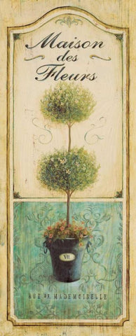 Maison Topiary  Black Ornate Wood Framed Art Print with Double Matting by Staehling, Angela