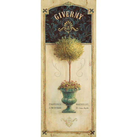 Giverny Topiary  White Modern Wood Framed Art Print by Staehling, Angela