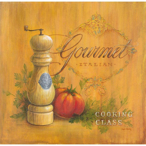 Cooking Class Gold Ornate Wood Framed Art Print with Double Matting by Staehling, Angela