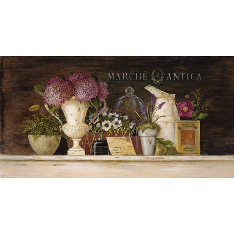 Marche Antica Vignette Gold Ornate Wood Framed Art Print with Double Matting by Staehling, Angela