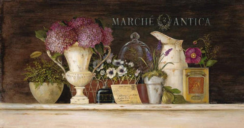 Marche Antica Vignette White Modern Wood Framed Art Print with Double Matting by Staehling, Angela