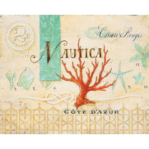 Nautica Cote DAzur Gold Ornate Wood Framed Art Print with Double Matting by Staehling, Angela
