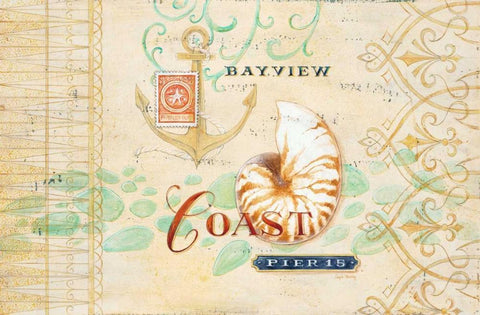 Bayview Coast White Modern Wood Framed Art Print with Double Matting by Staehling, Angela