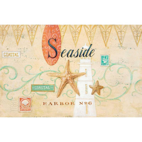 Seaside Harbor No. 6 White Modern Wood Framed Art Print by Staehling, Angela