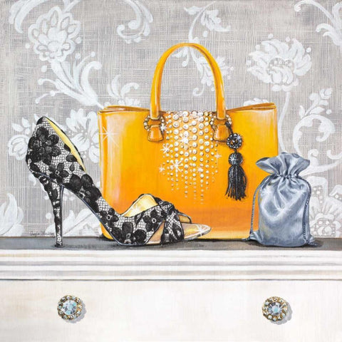 Fashionably Prepared Black Ornate Wood Framed Art Print with Double Matting by Staehling, Angela