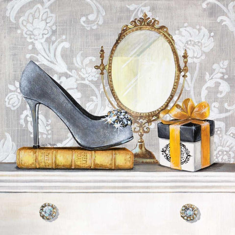 Fashionably Gifted White Modern Wood Framed Art Print with Double Matting by Staehling, Angela