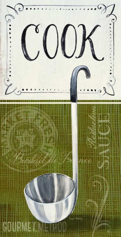 Gourmet Cooking White Modern Wood Framed Art Print with Double Matting by Staehling, Angela