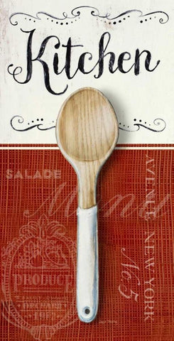 Gourmet Kitchen White Modern Wood Framed Art Print with Double Matting by Staehling, Angela