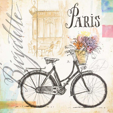 Arc de Truimphe Sketchbook White Modern Wood Framed Art Print with Double Matting by Staehling, Angela