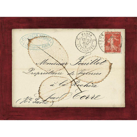 Oak Leaf Envelope Black Modern Wood Framed Art Print with Double Matting by Morey, Booker
