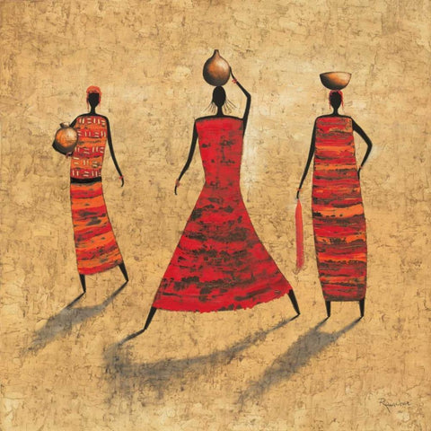 Gathering Water Black Modern Wood Framed Art Print with Double Matting by Rauscher, Michel