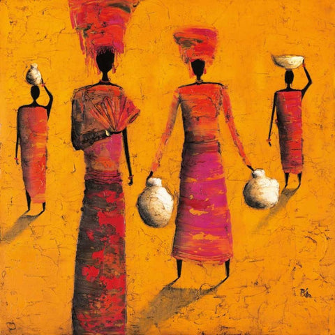 To The Village Black Ornate Wood Framed Art Print with Double Matting by Rauscher, Michel