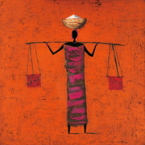 To The River Black Modern Wood Framed Art Print by Rauscher, Michel