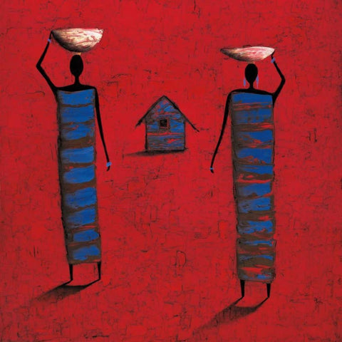 To The Field White Modern Wood Framed Art Print with Double Matting by Rauscher, Michel