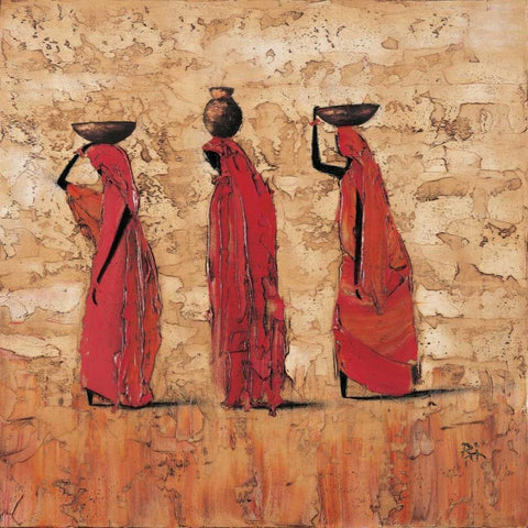 Midday Ritual Black Modern Wood Framed Art Print by Rauscher, Michel