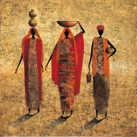 Evening Ritual Black Modern Wood Framed Art Print by Rauscher, Michel