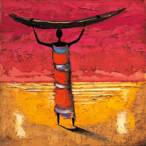 Dawn Voyage Black Modern Wood Framed Art Print by Rauscher, Michel