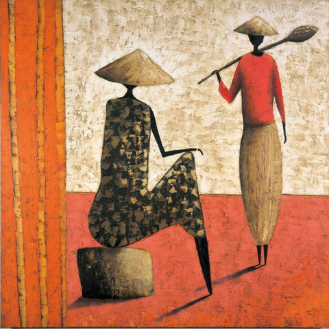 By The Fields Black Modern Wood Framed Art Print by Rauscher, Michel