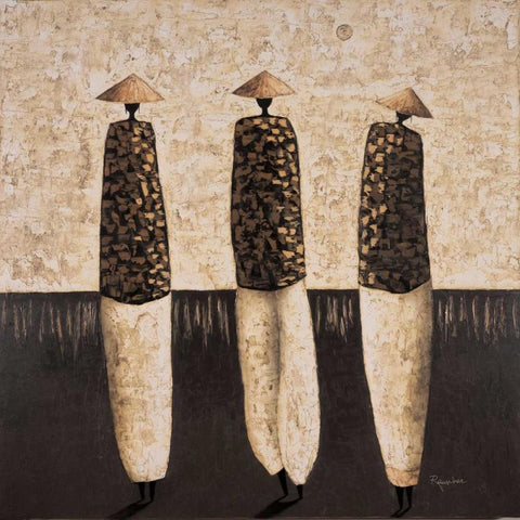 Travel by Night White Modern Wood Framed Art Print with Double Matting by Rauscher, Michel