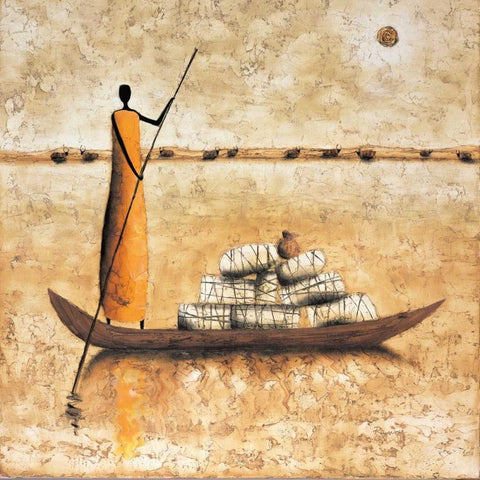 Amber Daybreak White Modern Wood Framed Art Print by Rauscher, Michel