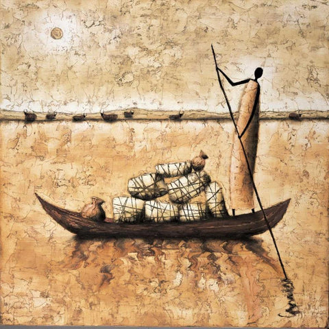 Amber Nightfall Black Modern Wood Framed Art Print by Rauscher, Michel