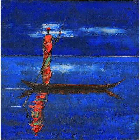 Midnight Voyage 1  Black Modern Wood Framed Art Print by Rauscher, Michel