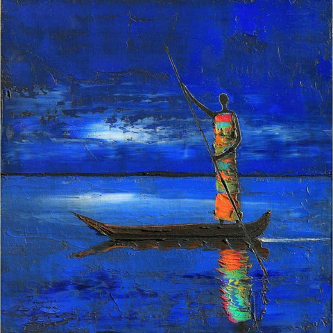 Midnight Voyage 2 Gold Ornate Wood Framed Art Print with Double Matting by Rauscher, Michel