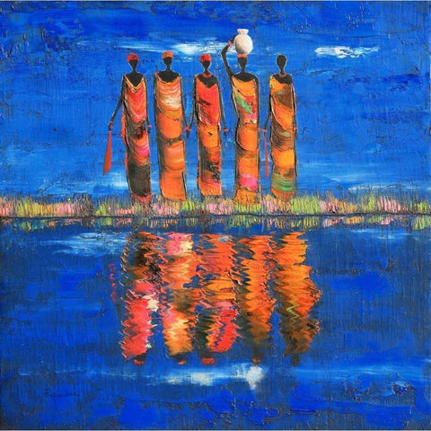 Midnight River 2 White Modern Wood Framed Art Print by Rauscher, Michel