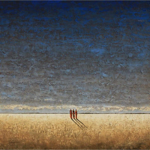 Big Sea Gold Ornate Wood Framed Art Print with Double Matting by Rauscher, Michel