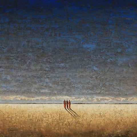 Big Sea White Modern Wood Framed Art Print with Double Matting by Rauscher, Michel