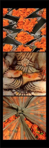 Global Orange Black Ornate Wood Framed Art Print with Double Matting by Rauscher, Michel