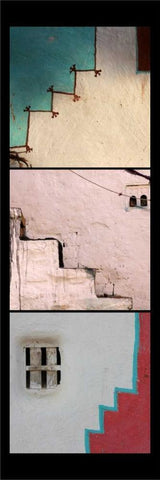 Vertical Steps Black Ornate Wood Framed Art Print with Double Matting by Rauscher, Michel