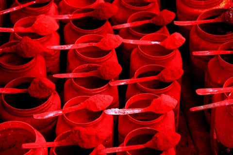 Global Spice 4 White Modern Wood Framed Art Print with Double Matting by Rauscher, Michel